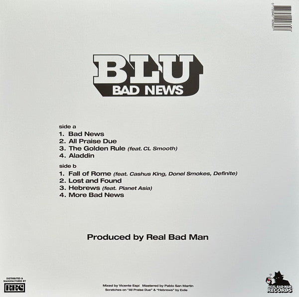 Blu (2) & Real Bad Man : Bad News (LP, Album, Sil + 7" + Ltd)
