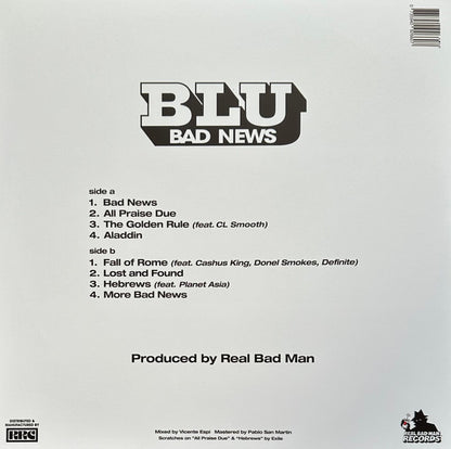 Blu (2) & Real Bad Man : Bad News (LP, Album, Sil + 7" + Ltd)