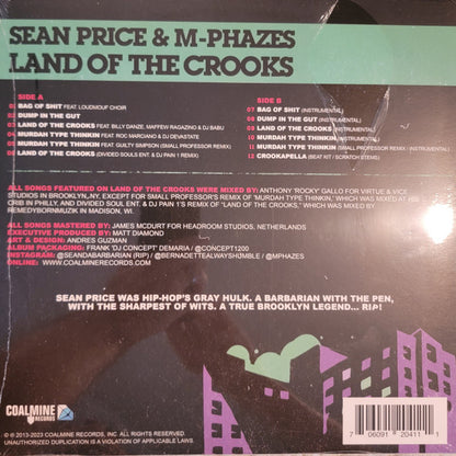 Sean Price, M-Phazes : Land Of The Crooks (12", EP, Ltd, RE, Ind)