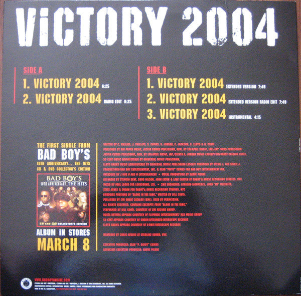 Notorious B.I.G., P. Diddy, Busta Rhymes, 50 Cent & Lloyd Banks : Victory 2004 (12", Promo)