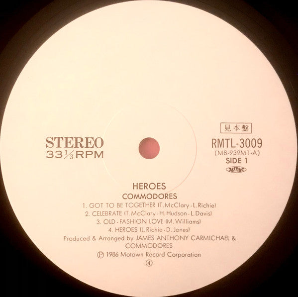Commodores : Heroes (LP, Album, Promo, RE)