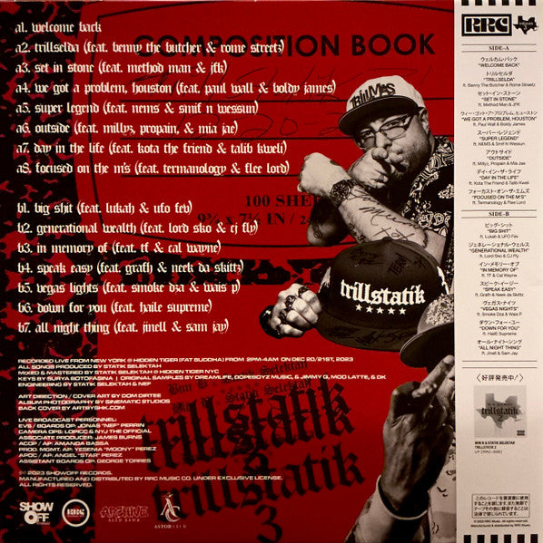 Bun B & Statik Selektah : Trillstatik 3 (Live From New York 12.20.23) (LP, Album, Obi)