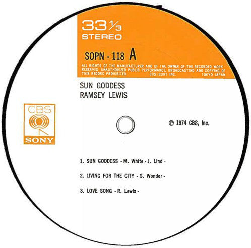 Ramsey Lewis : Sun Goddess (LP, Album, Promo)