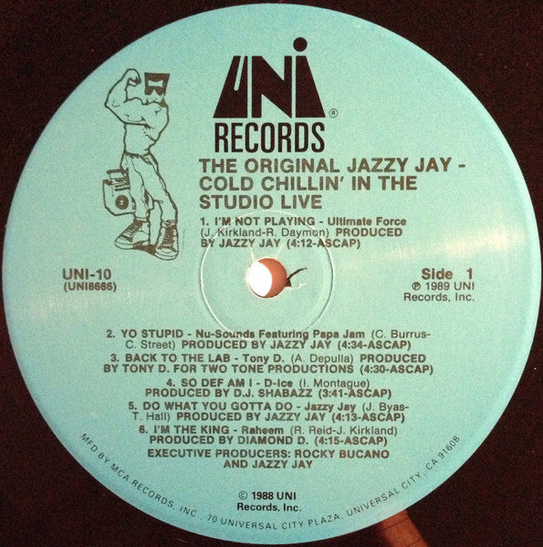 Jazzy Jay : Cold Chillin' In The Studio Live (LP, Comp, Pin)