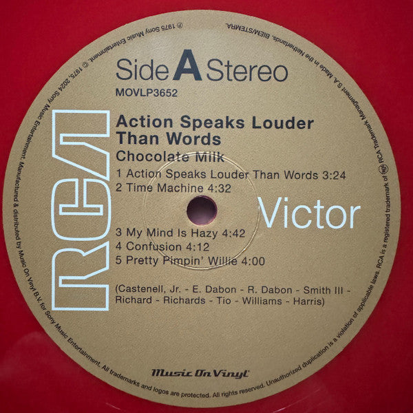 Chocolate Milk (2) : Action Speaks Louder Than Words (LP, Album, Ltd, RE, Red)