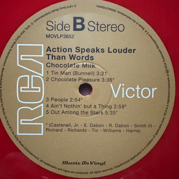 Chocolate Milk (2) : Action Speaks Louder Than Words (LP, Album, Ltd, RE, Red)