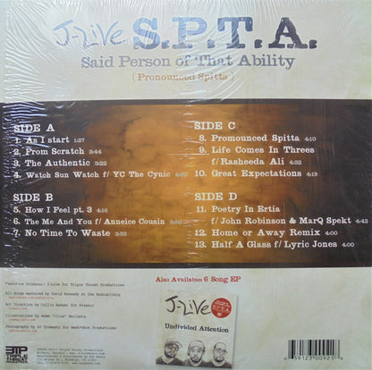 J-Live : S.P.T.A. (Said Person Of That Ability) (2xLP, Album, Yel)