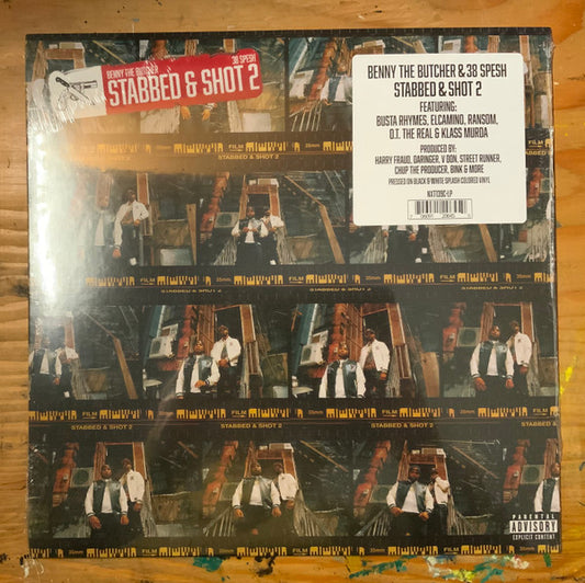 Benny The Butcher & 38 Spesh : Stabbed & Shot 2 (LP, Album, Ltd, Bla)