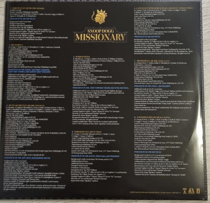 Snoop Dogg : Missionary (LP, Album, Pic, Blu)