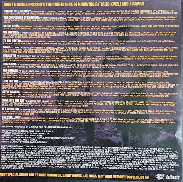 Talib Kweli, J. Rawls : The Confidence Of Knowing (2xLP, Ltd, Cus)