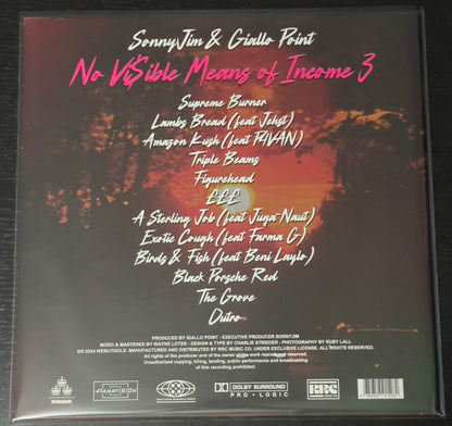 SonnyJim & Giallo Point : No Vi$ible Means Of Income 3 (LP, Album, Ltd, Spl)