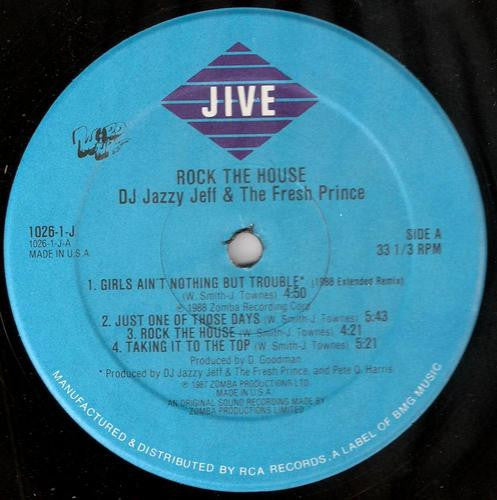 DJ Jazzy Jeff & The Fresh Prince : Rock The House (LP, Album, RE)
