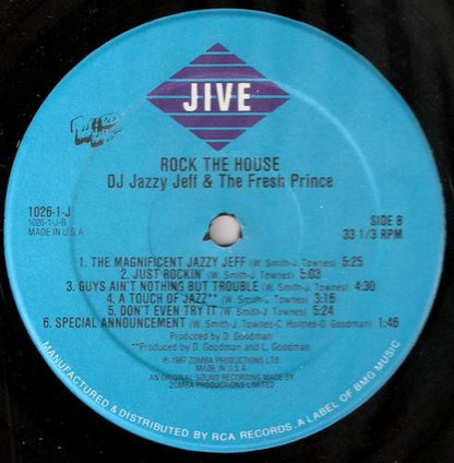 DJ Jazzy Jeff & The Fresh Prince : Rock The House (LP, Album, RE)