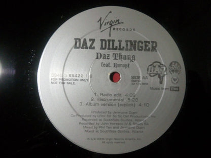 Daz Dillinger Featuring Kurupt : Daz Thang (12", Single, Promo)