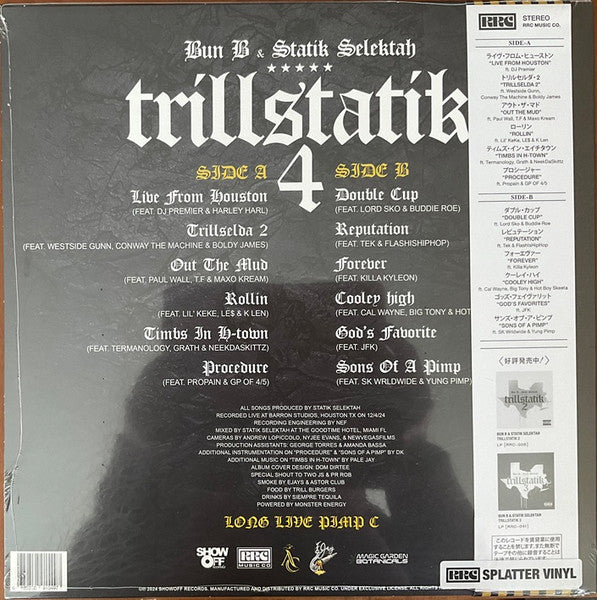 Bun B & Statik Selektah : Trillstatik 4 (LP, Spl)