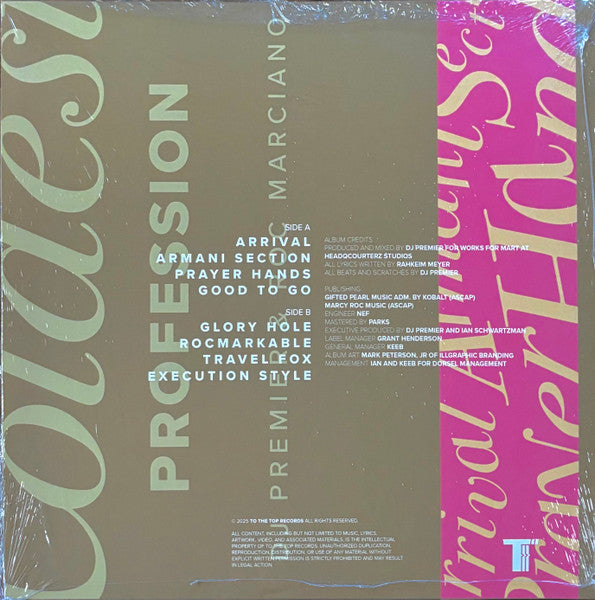 DJ Premier & Roc Marciano : The Coldest Profession (LP, Album, Ltd, Pin)