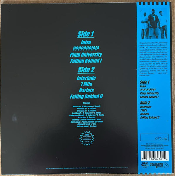 K-Otix : Spontaneity (12", EP, Ltd, RE, w/ )