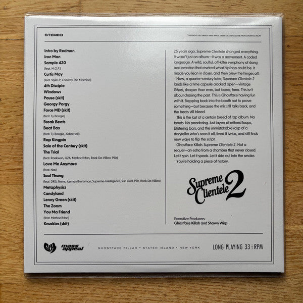 Ghostface Killah : Supreme Clientele 2 (2xLP, Album, Ltd, Gho)