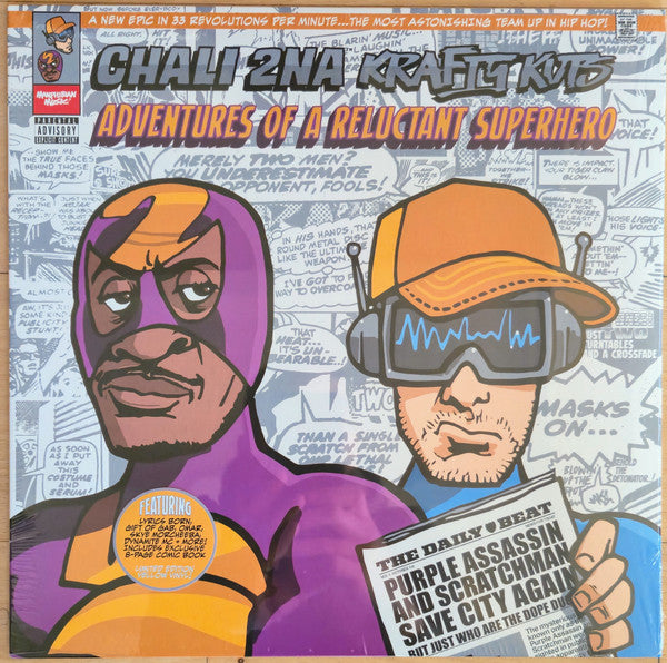 Chali 2NA, Krafty Kuts : Adventures Of A Reluctant Superhero (LP, Album, Ltd, RP, Yel)