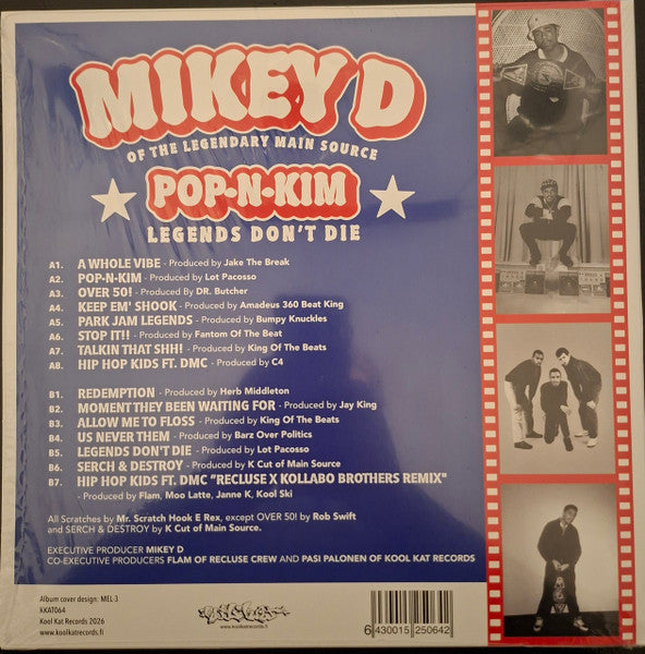 MC Mikey D : Pop-N-Kim (Legends Don't Die) (LP, Album, Red)