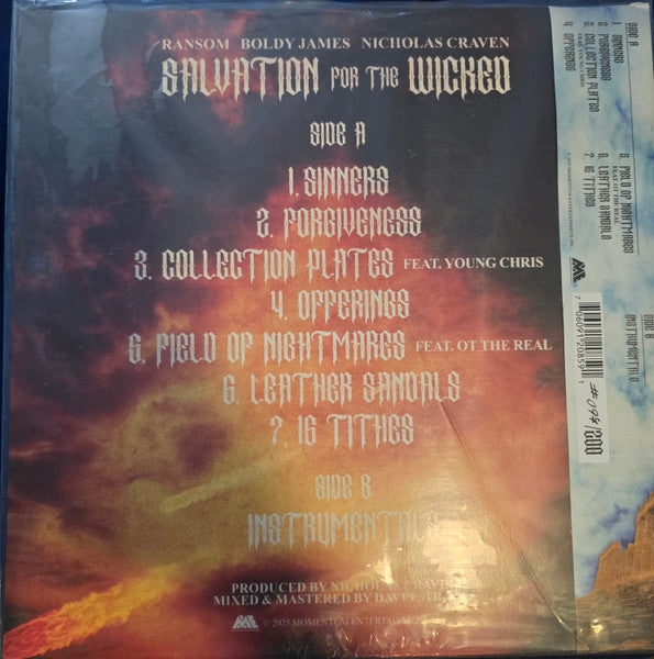 Ransom (5), Boldy James, Nicholas Craven : Salvation for the Wicked (LP, Album, Ltd, Num, Hal)