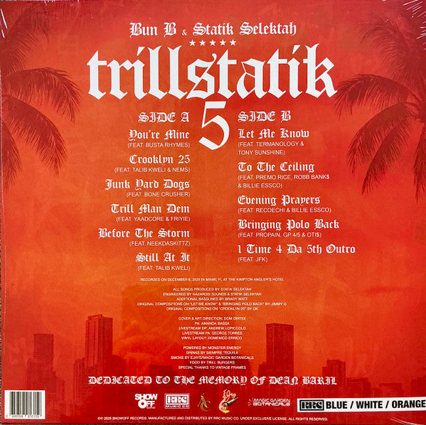 Bun B & Statik Selektah : Trillstatik 5 (LP, Blu)