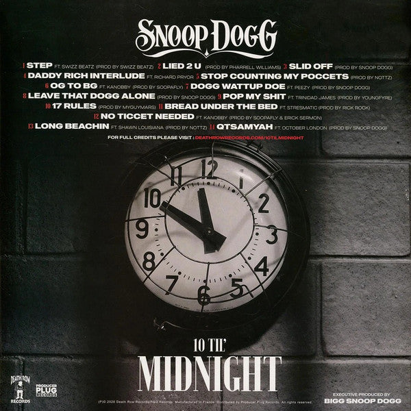 Snoop Dogg : 10 Til' Midnight (LP, Album, Ltd, Tur)