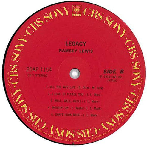 Ramsey Lewis : Legacy (LP, Album)