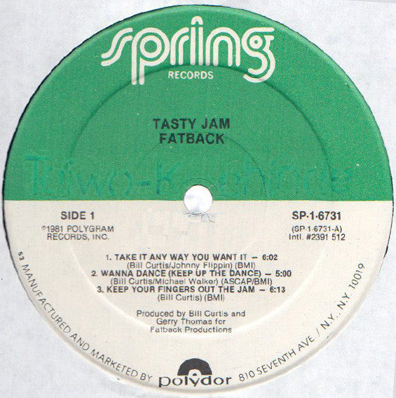 The Fatback Band : Tasty Jam (LP, Album, 53 )