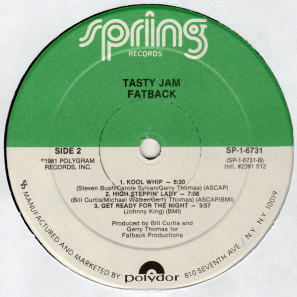 The Fatback Band : Tasty Jam (LP, Album, 53 )