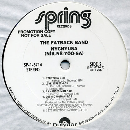 The Fatback Band : NYCNYUSA (LP, Album, Promo)