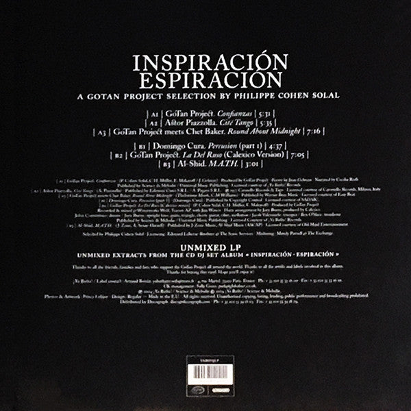 Gotan Project : Inspiración - Espiración (A Gotan Project Selection) (LP, Smplr)