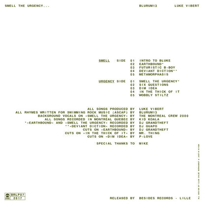 Blu Rum 13 & Luke Vibert : Smell The Urgency (LP, Album, Ltd + 7", Ltd, Blu)