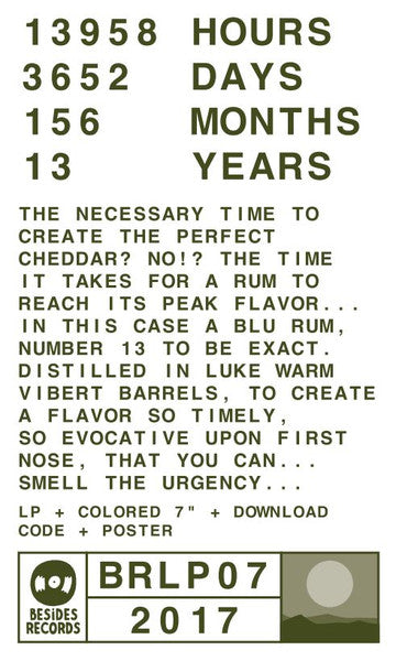 Blu Rum 13 & Luke Vibert : Smell The Urgency (LP, Album, Ltd + 7", Ltd, Blu)