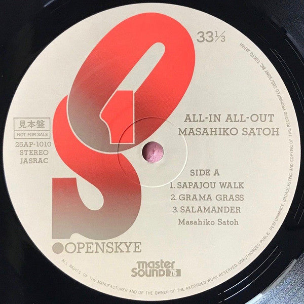 Masahiko Satoh : All-In All-Out (LP, Album)
