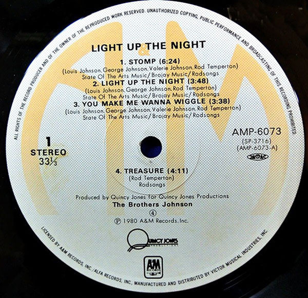 Brothers Johnson : Light Up The Night (LP, Album, Gat)