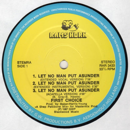 First Choice : Let No Man Put Asunder (12", RE)
