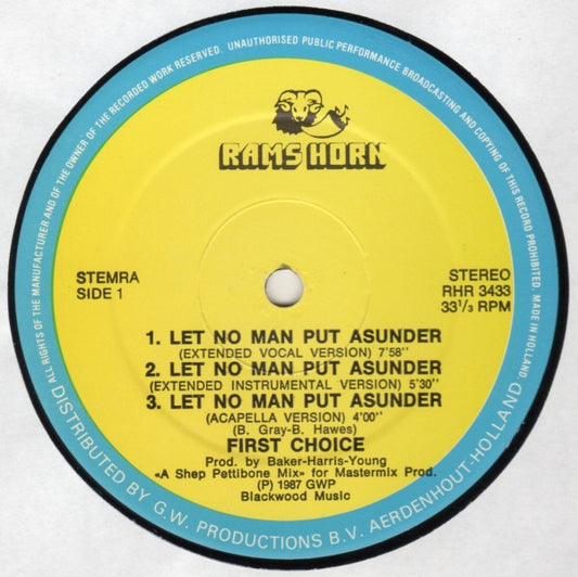 First Choice : Let No Man Put Asunder (12", RE)
