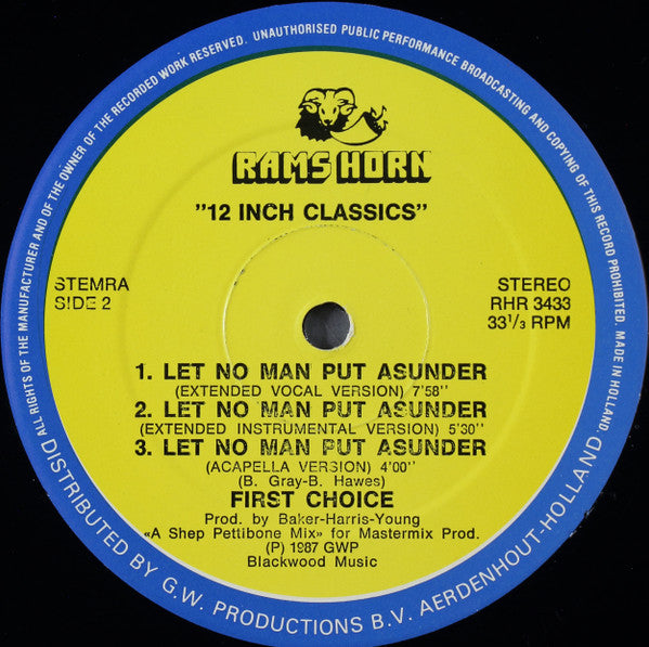 First Choice : Let No Man Put Asunder (12", RE)