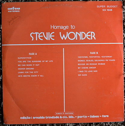 Various : Homage To Stevie Wonder (LP, Comp)