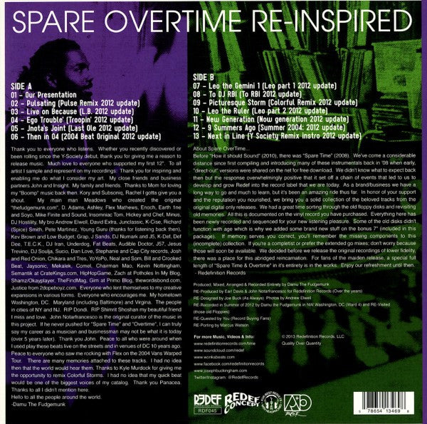 Damu The Fudgemunk : Spare Overtime Re-Inspired (LP)