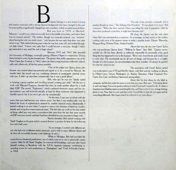 Bob James : One (LP, Album, Ltd, RE)