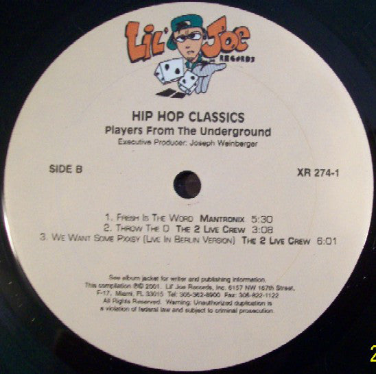 Various : Hip Hop Classics: Players From The Underground (2xLP, Comp)