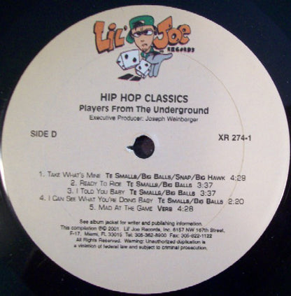 Various : Hip Hop Classics: Players From The Underground (2xLP, Comp)