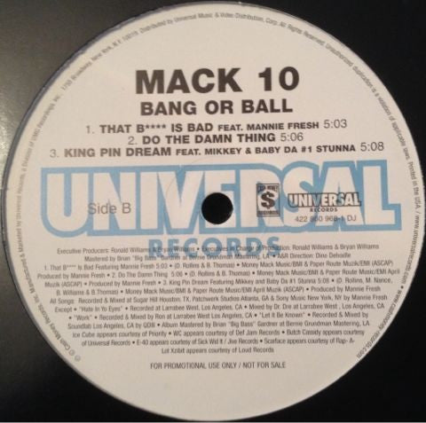 Mack 10 : Bang Or Ball (2xLP, Album, Promo)