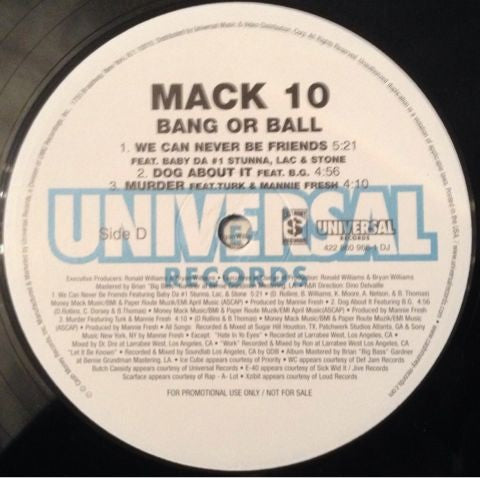 Mack 10 : Bang Or Ball (2xLP, Album, Promo)
