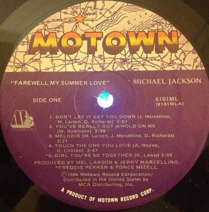 Michael Jackson : Farewell My Summer Love (LP, Album, Club)