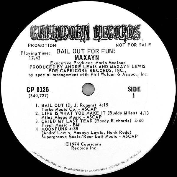 Maxayn : Bail Out For Fun! (LP, Album, Promo)