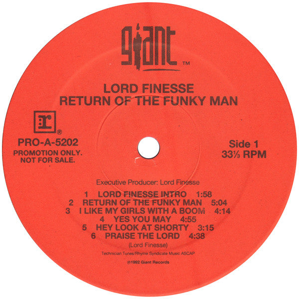 Lord Finesse : Return Of The Funky Man (LP, Album, Promo)