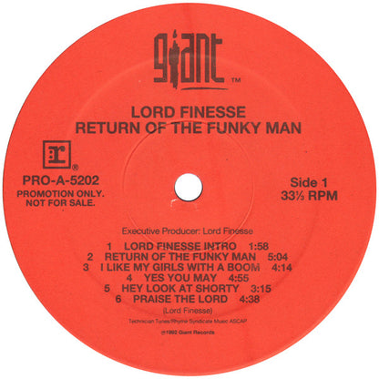 Lord Finesse : Return Of The Funky Man (LP, Album, Promo)